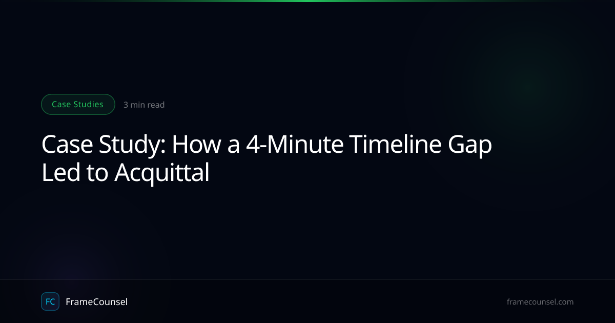 Case Study: How a 4-Minute Timeline Gap Led to Acquittal | FrameCounsel